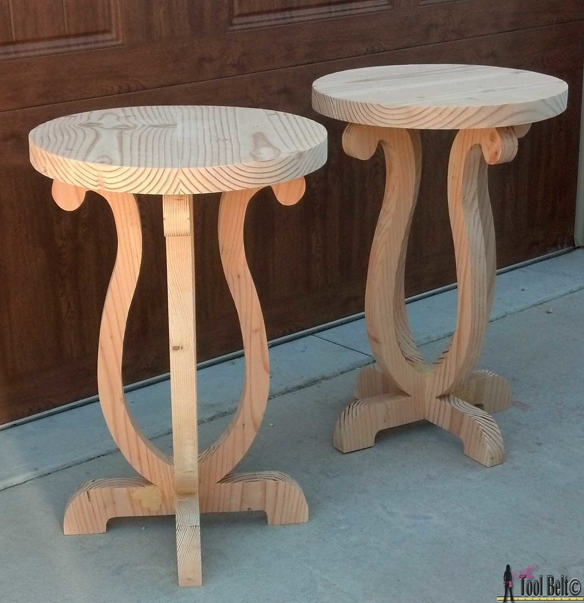 27" curvy side tables