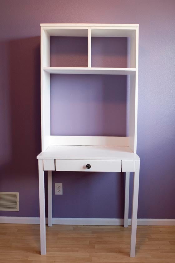 White desk clearance with cubbies
