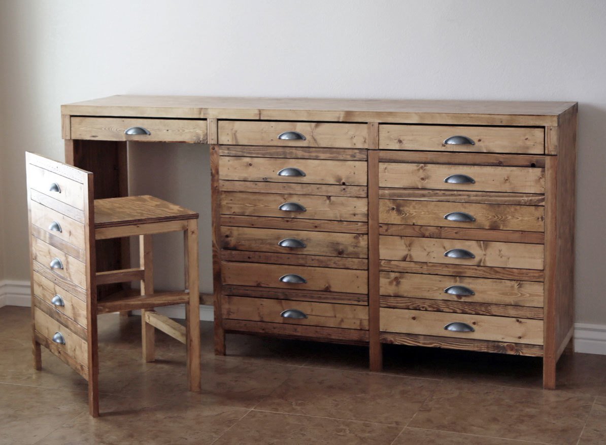 Hidden Desk Apothecary Cabinet