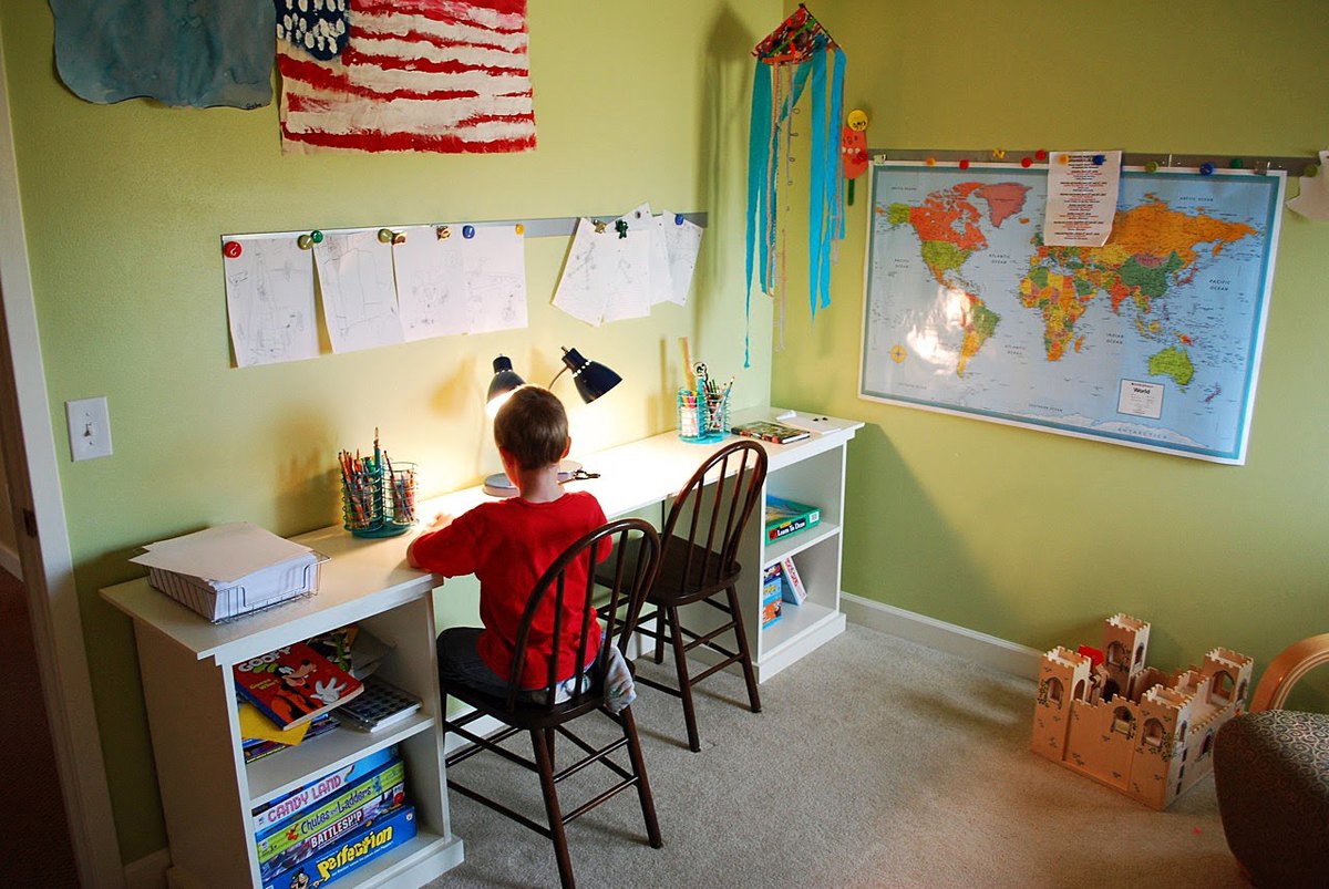 kids desk open storage