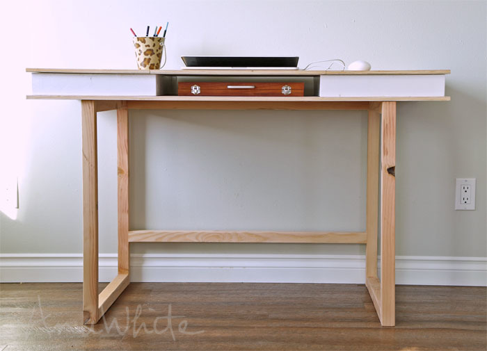Modern 2x2 Desk Base For Build Your Own, Modern Wood Desk Plans