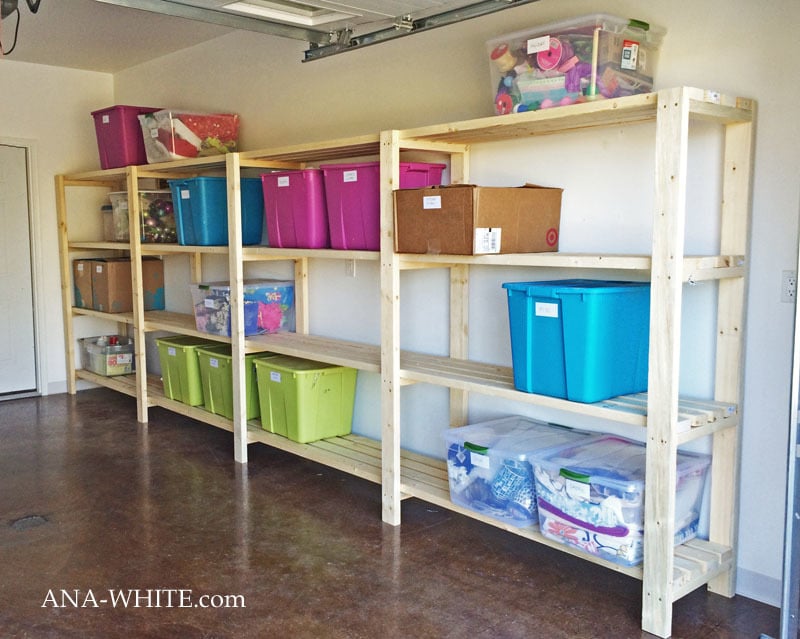 Diy Garage Shelves Freestanding Ana White