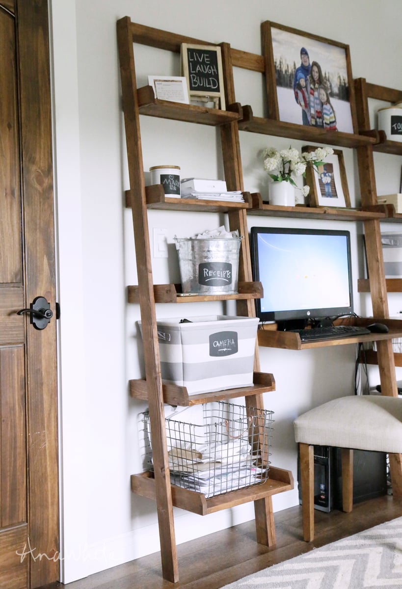 leaning ladder shelf easy to build whitewood boards