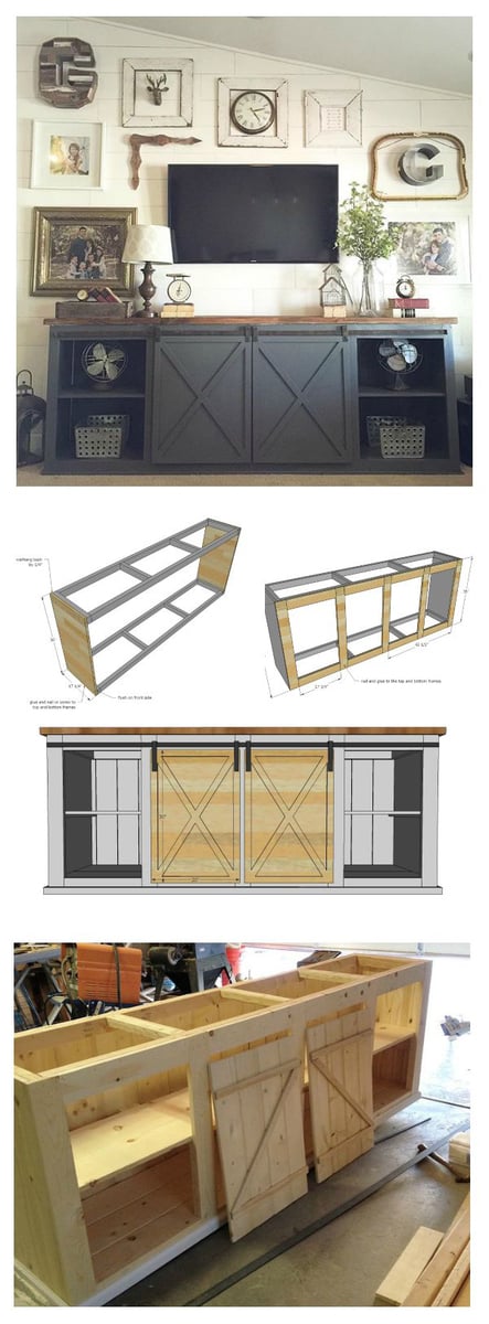 barn door console