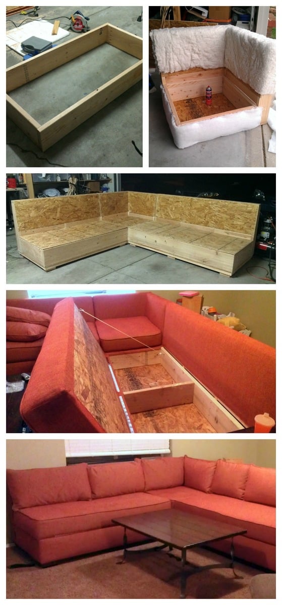 Diy Sofa Storage Sectional Ana White