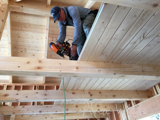 Diy Loft Floor Wood Ceiling For Our, How To Build An Upstairs Floor