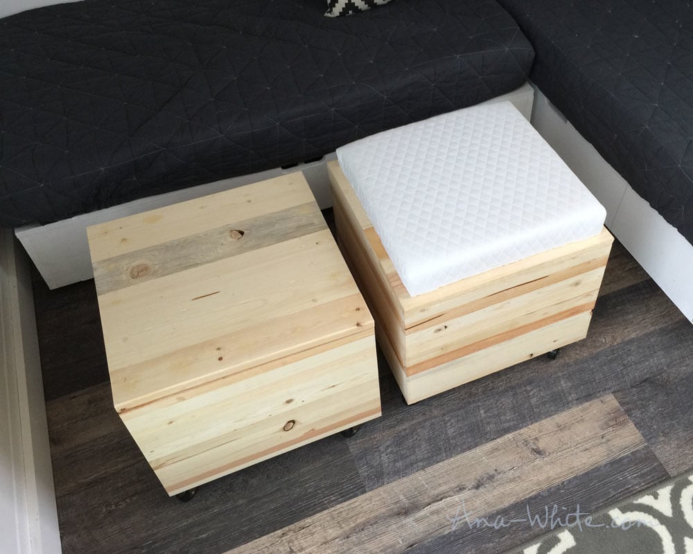 Wood Storage Stools Ana White