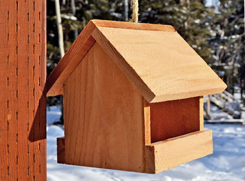 cedar bird feeder