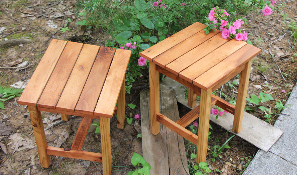 Cedar Outdoor Side Table First Project, Wood Patio Side Table