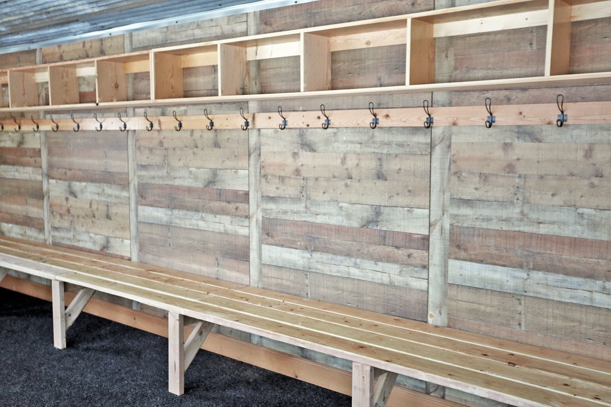 rustic mudroom