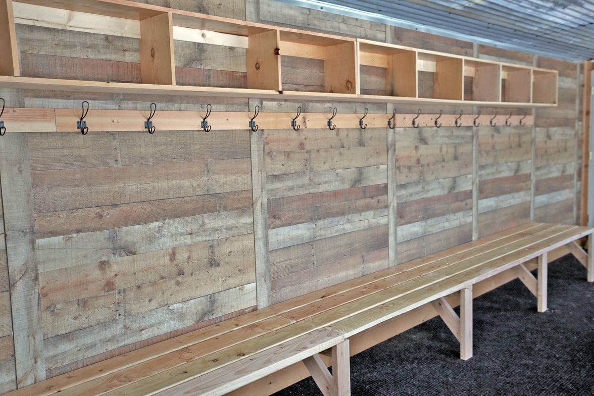 rustic mudroom