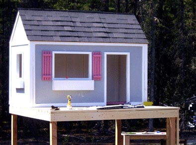 Build The Simple Playhouse Front Wall With Door Ana White