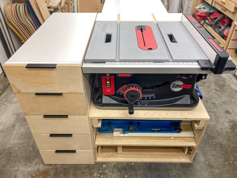 table saw stand with storage