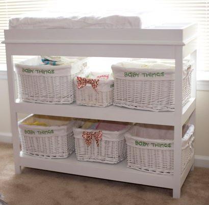 wicker baby changing table