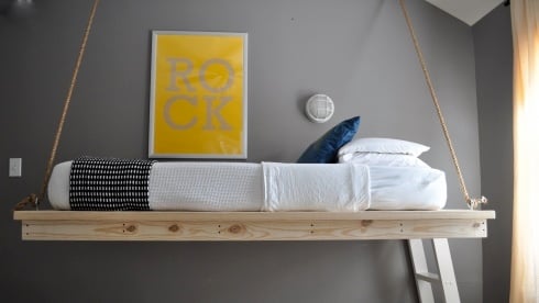 Easiest Hanging Daybed Ana White, Do It Yourself Hanging Loft Bed