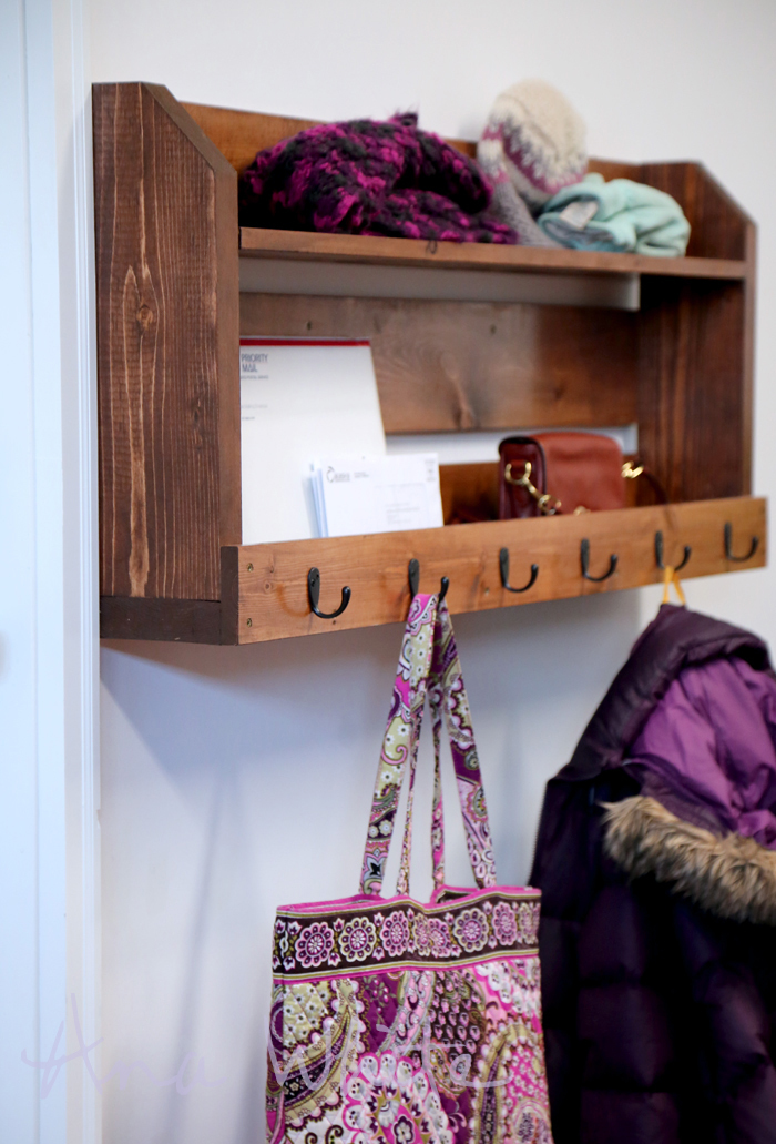 Small Pallet Inspired Coat Rack with Shelves Ana White
