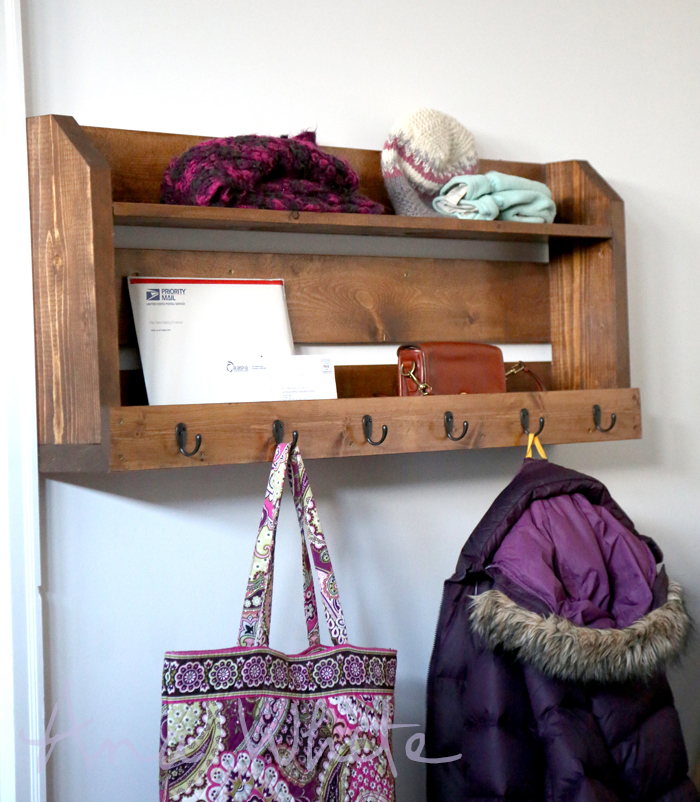 entryway shelf with hooks