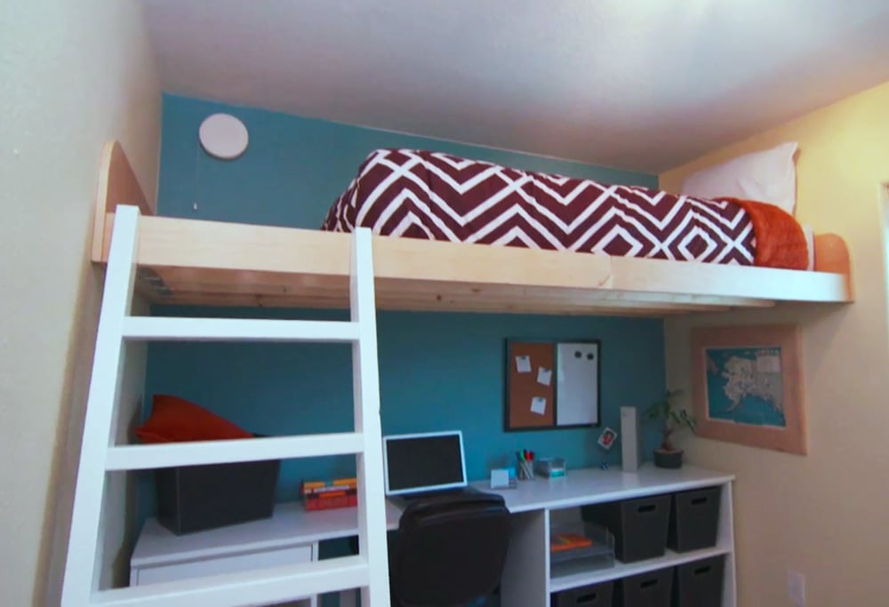 built in loft bed