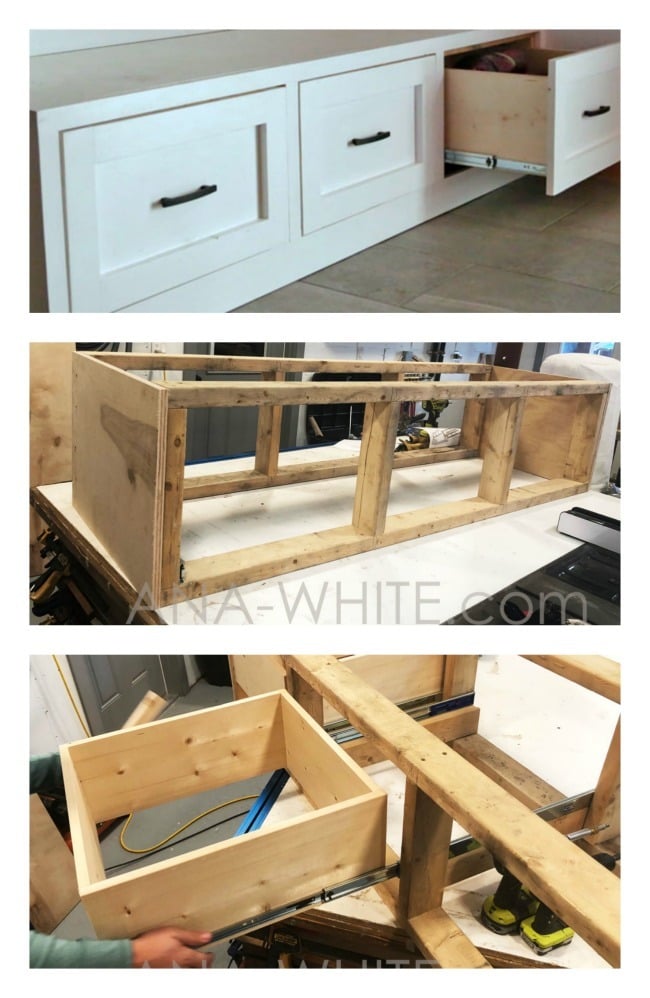 Mudroom Bench With Easy Drawers Ana White