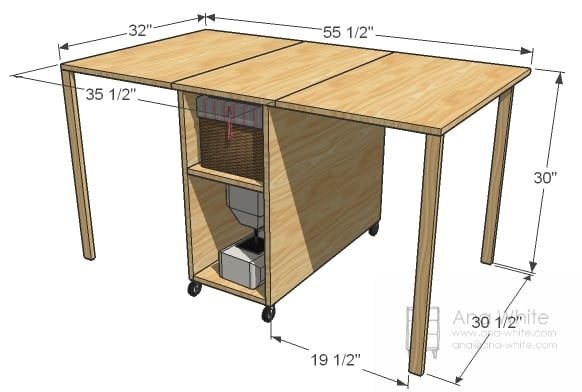 A Sewing Table For Small Spaces Ana White