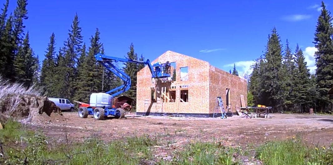 exterior sheathing on a simple house