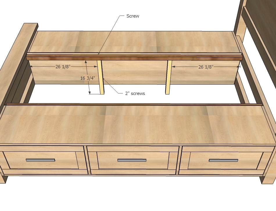 Farmhouse Storage Bed With Drawers, Diy King Size Storage Bed Plans