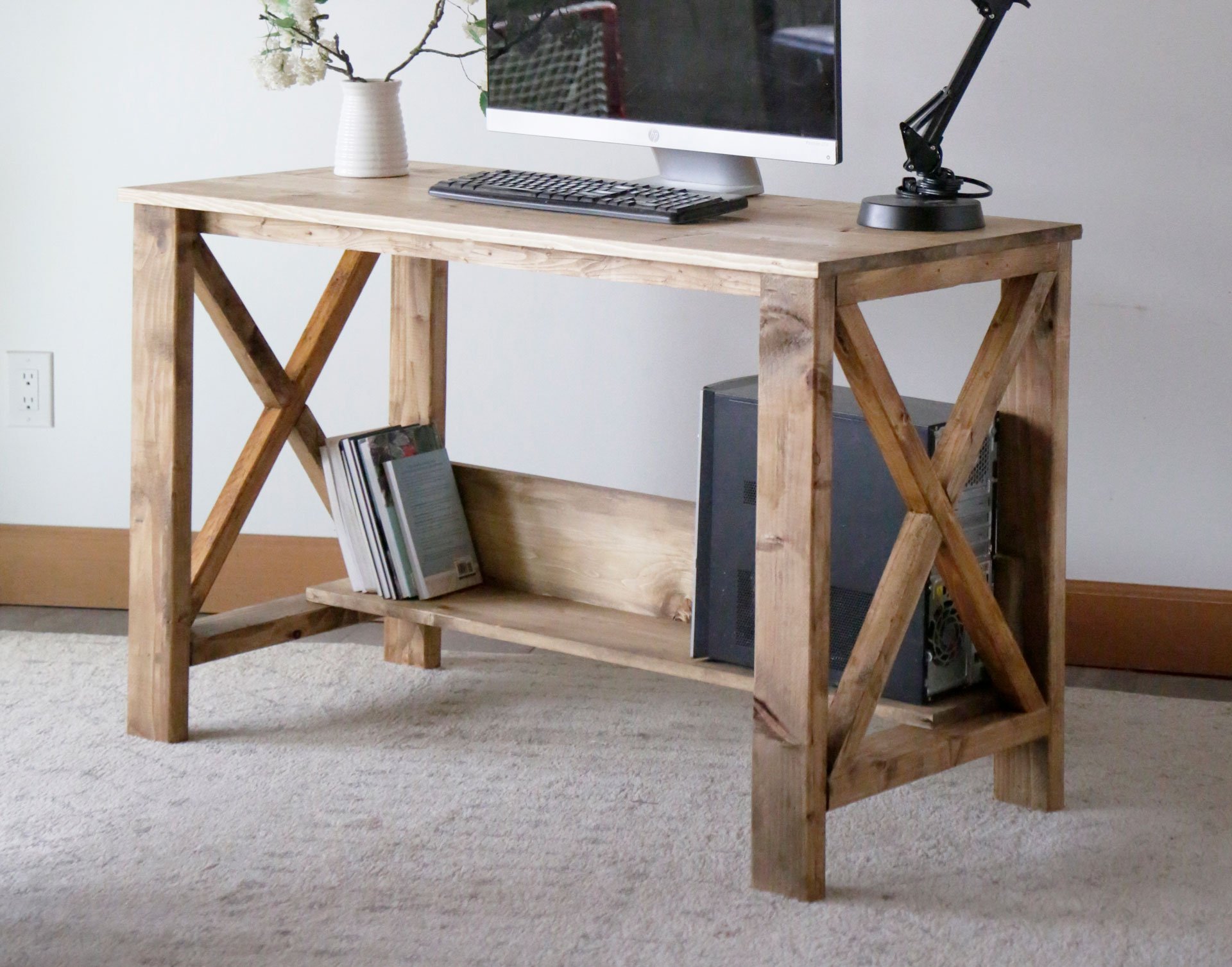 wooden computer table