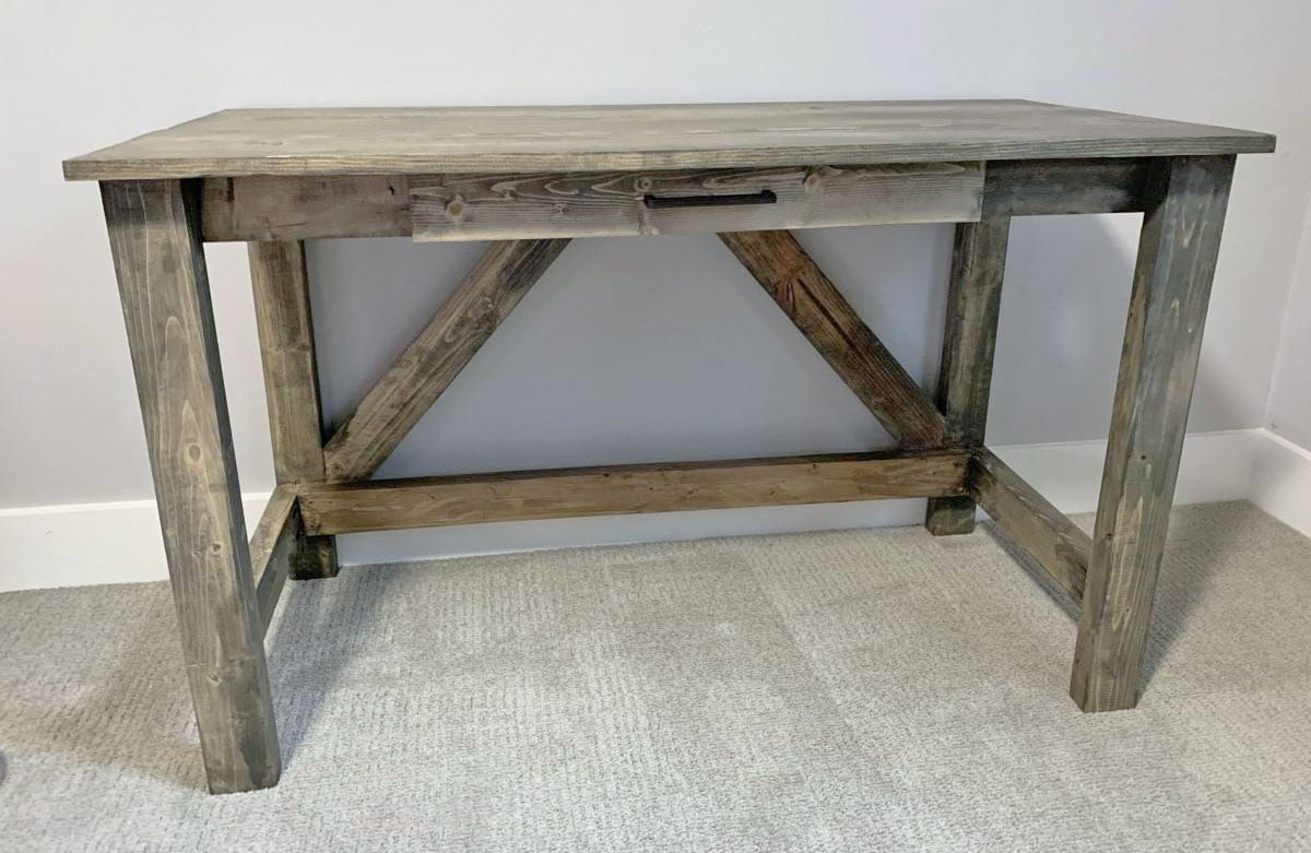 farmhouse desk diy with drawer