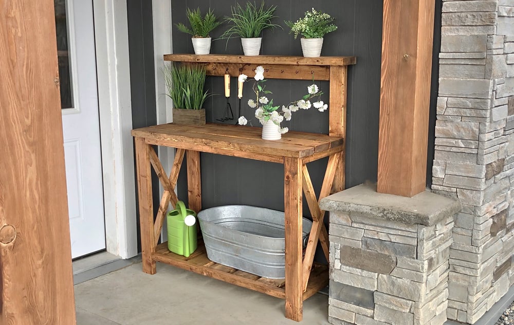 farmhouse potting bench