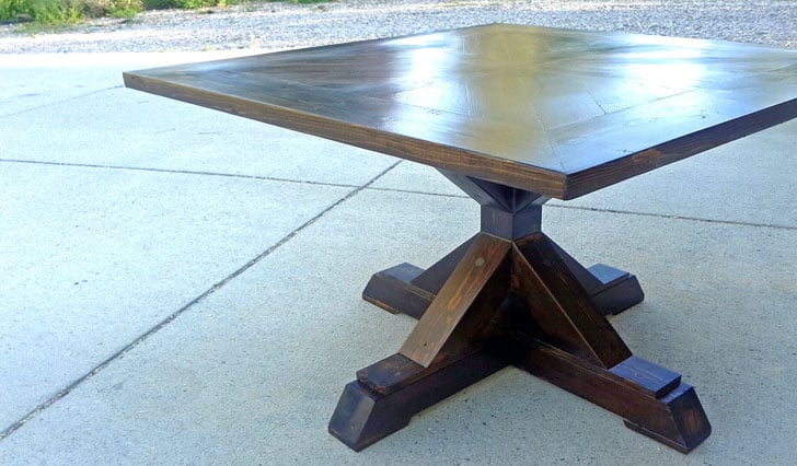 4x4 X Base Pedestal Dining Table With, Round Table Pedestal Base Plans