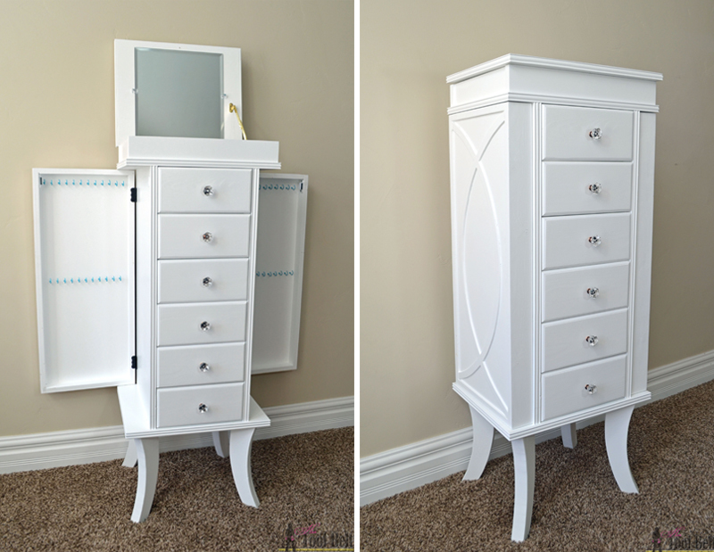 Standing Jewelry Cabinet Featuring Her, Stand Alone Jewelry Armoire