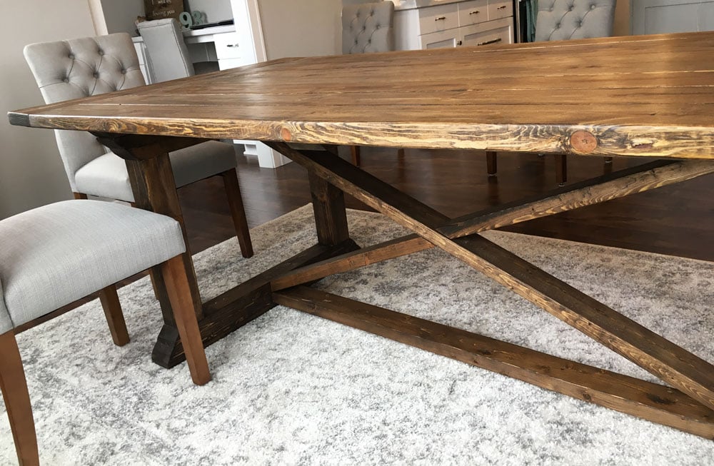 formal farmhouse table with X base