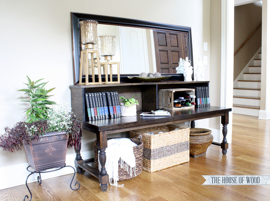 deep console table bench with hutch free plans