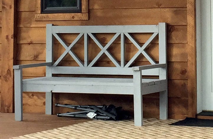 Large Outdoor Bench with X Backs