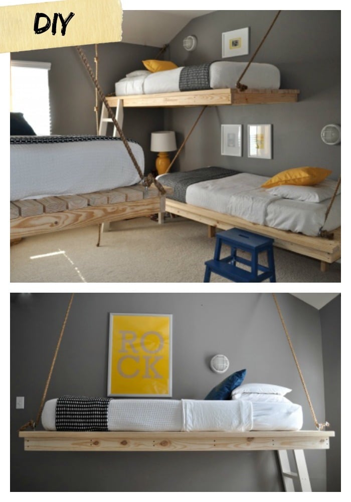 Easiest Hanging Daybed Ana White, Homemade Folding Bunk Beds