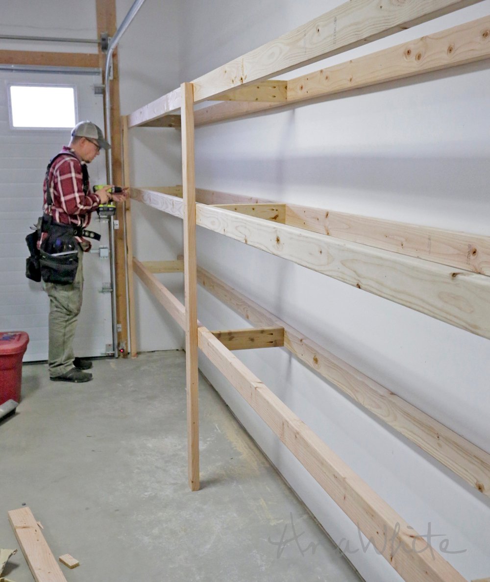 BEST DIY Garage Shelves (Attached to Walls) | Ana White