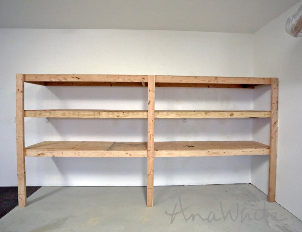 BEST DIY Garage Shelves (Attached to Walls) | Ana White