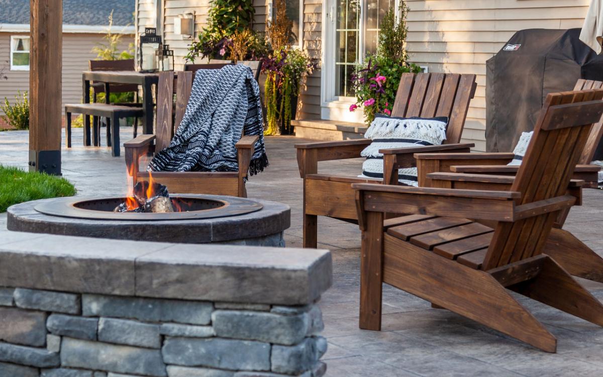 wood deck chairs fire pit diy plans