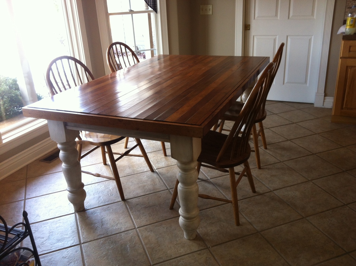 Antique Hardwood Flooring Husky Farmhouse Table Ana White