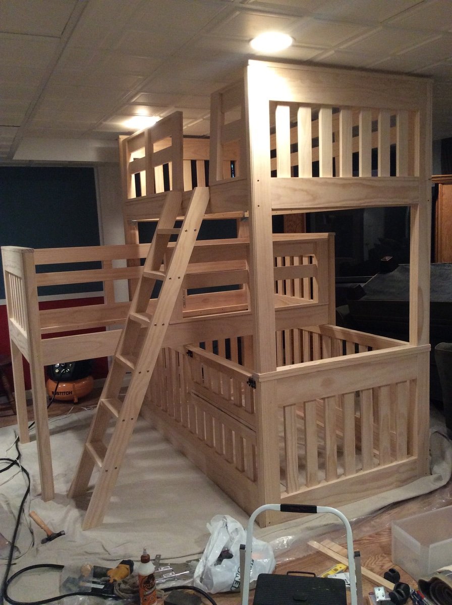 Triple bunk beds with crib Ana White