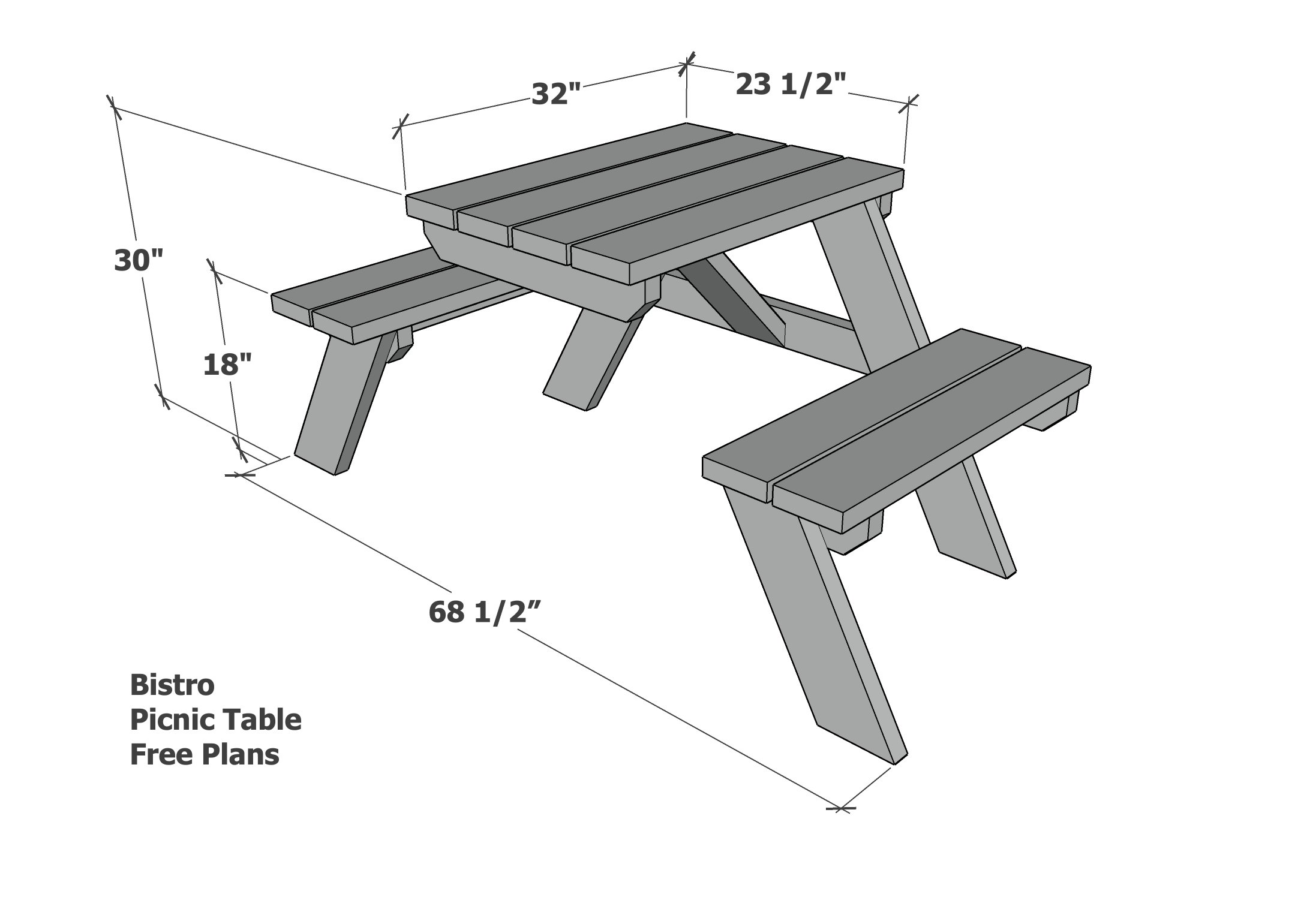 dimensions for two person picnic table