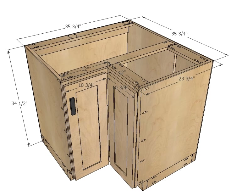 36" Corner Base Easy Reach Kitchen Cabinet - Basic Model ...