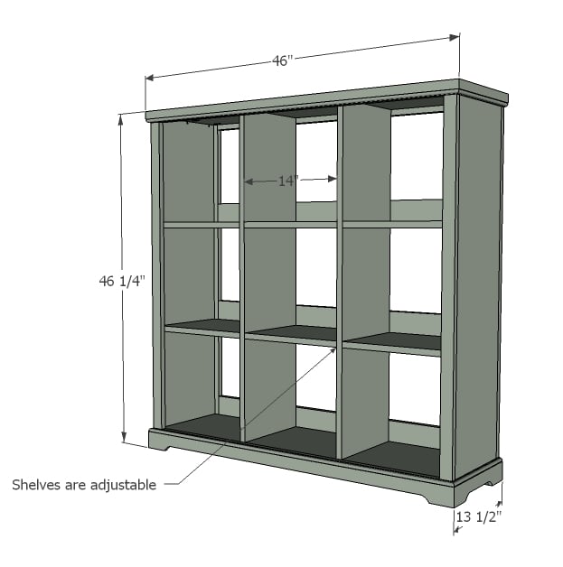 Cubby Bookshelf Large Ana White