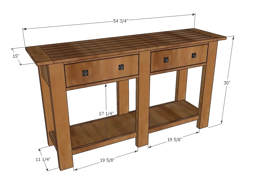 console table dimensions