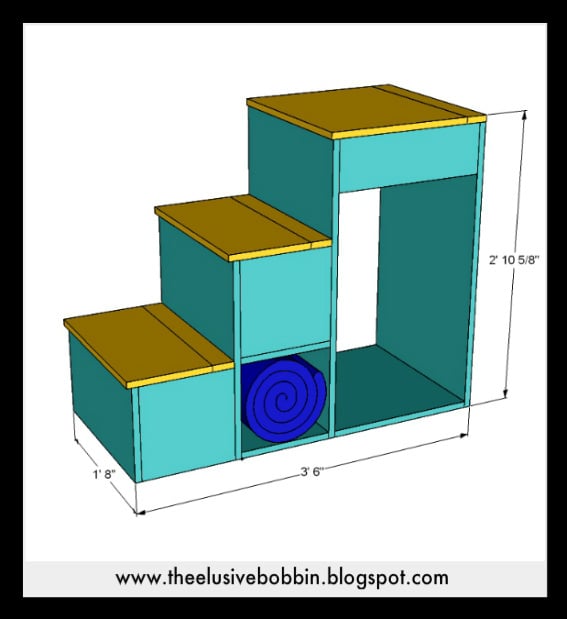 Bunk bed storage stairs on sale only plans