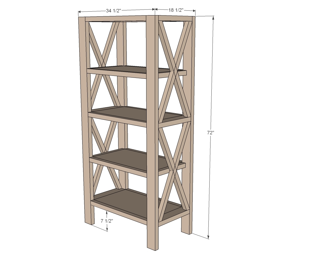 bookshelf 2 ft wide