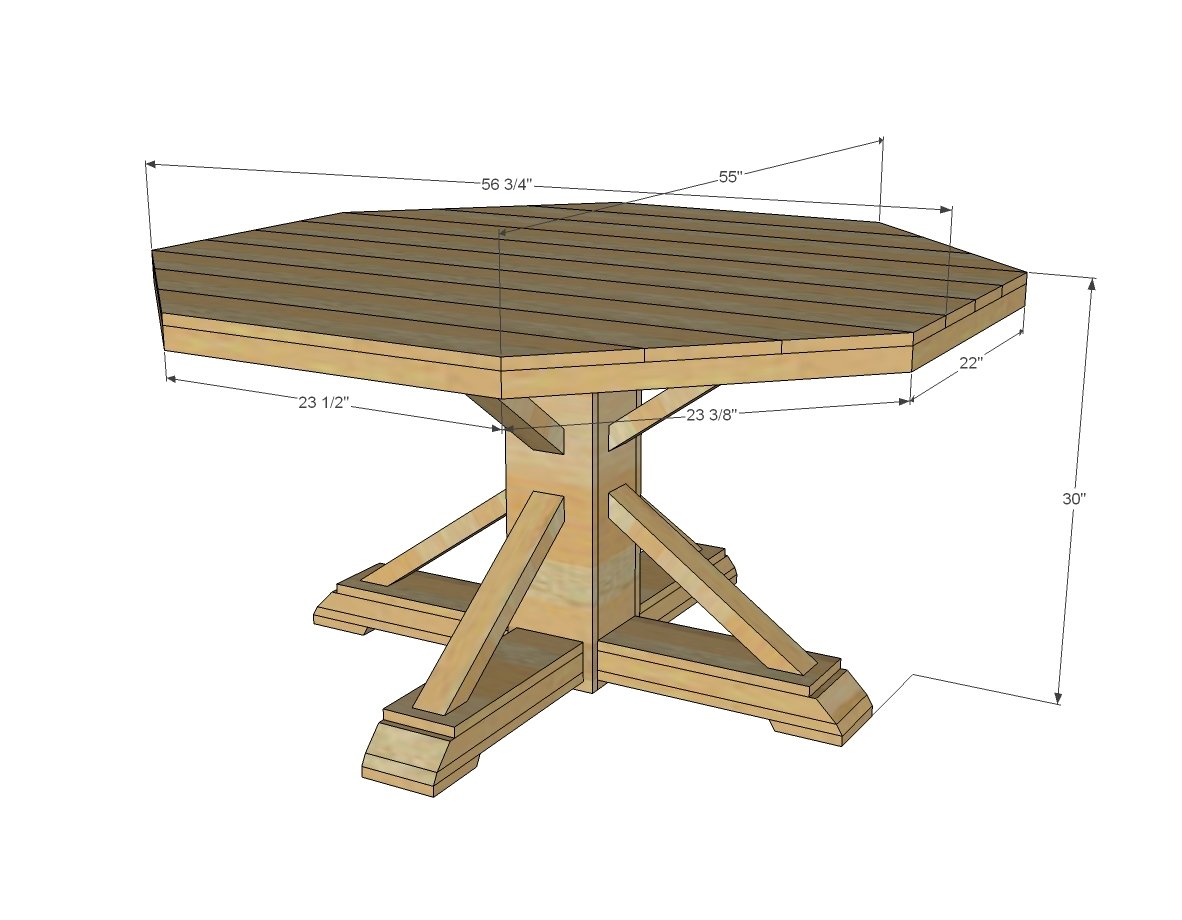 Benchmark Pedestal Base Octagon Table | Ana White