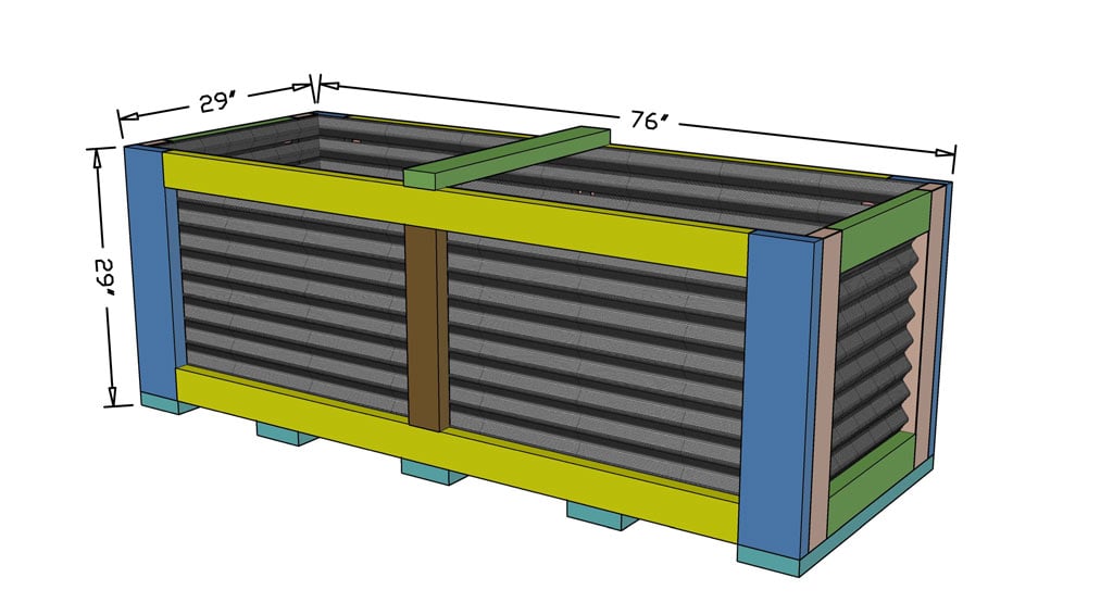 Planter Box Ana White, How To Build Corrugated Metal Planters