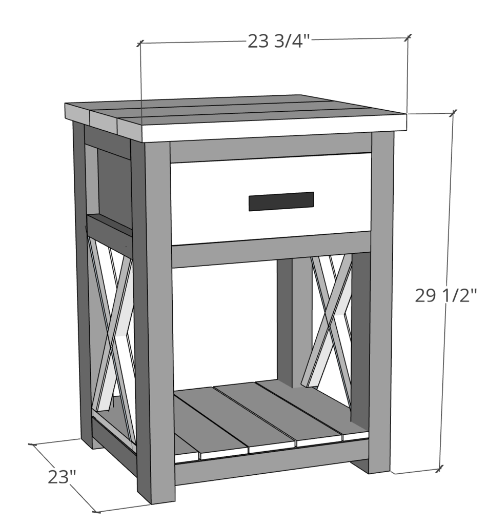 farmhouse nightstand ana white