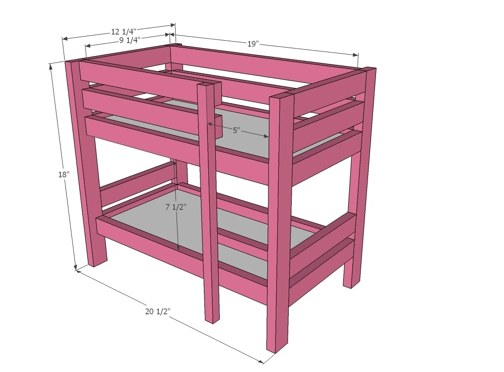 Doll Bunk Beds for American Girl Doll and 18" Doll